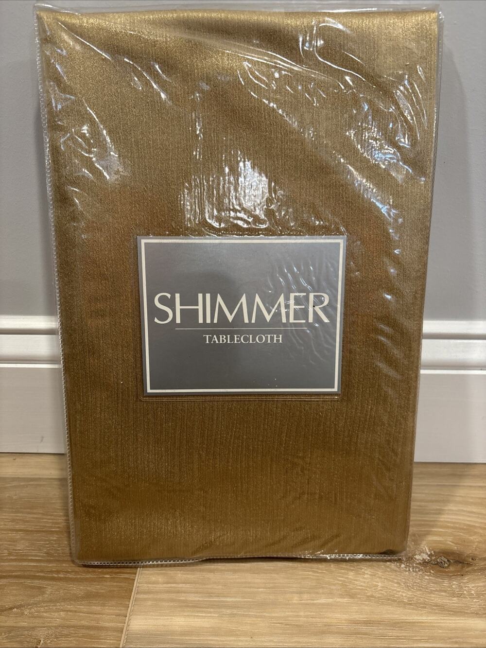 Bed Bath & Beyond Shimmer Tablecloth Gold 52x52” Brand New